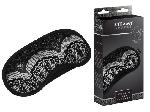 Steamy Shades - Eyelash Lace Eye Mask - Black photo