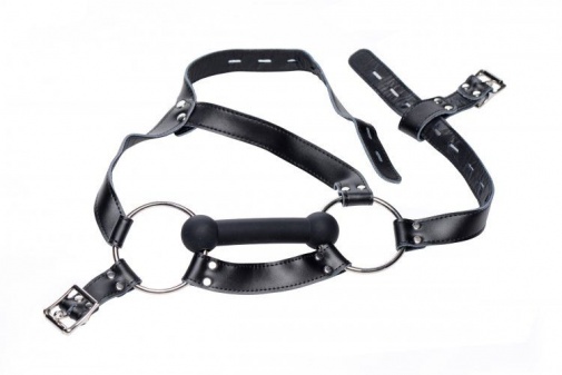 Strict Leather - 馬具型矽膠口銜 - 黑色 照片
