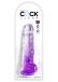 King Cock - 8" 透明假阳具连睾丸 - 紫色 照片-3