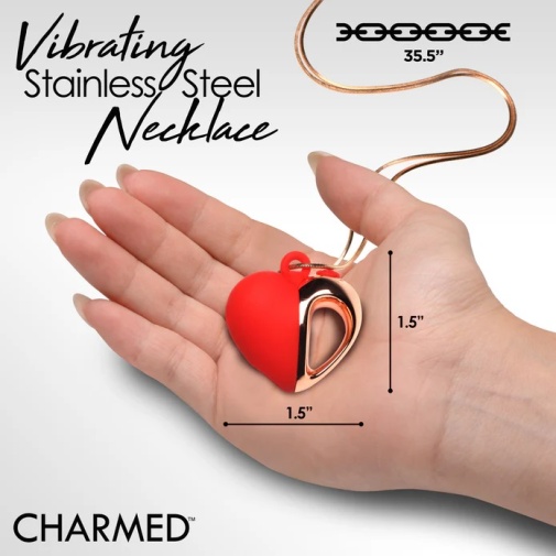 Charmed - 10X Vibro Heart Necklace - Red photo