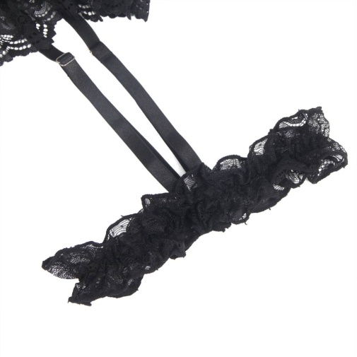 Ohyeah - Lace Garter Teddy - Black - M photo