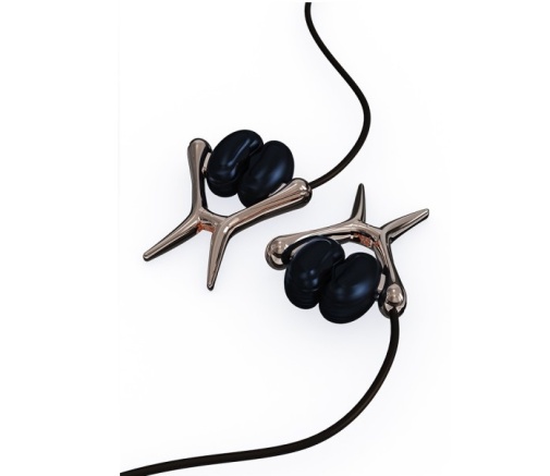 Tingon - Vibrating App Nipple Clamps - Black photo