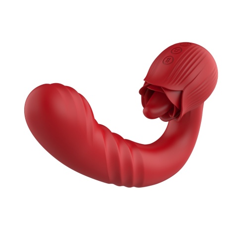 Secwell - Rose Thrusting Vibrator - Red photo