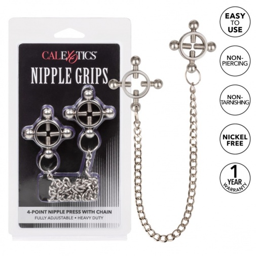 CEN - 4-Point Nipple Press w Chain - Silver photo