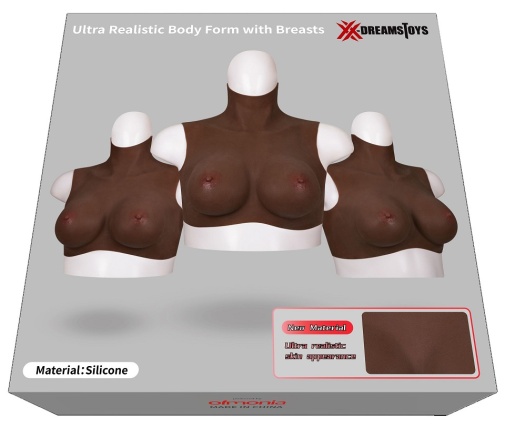 XX-Dreamstoys - 超逼真乳房 中碼 - 黑色 照片
