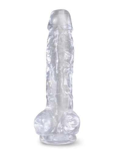 King Cock - 8" 仿真假陽具連陰囊 - 透明 照片