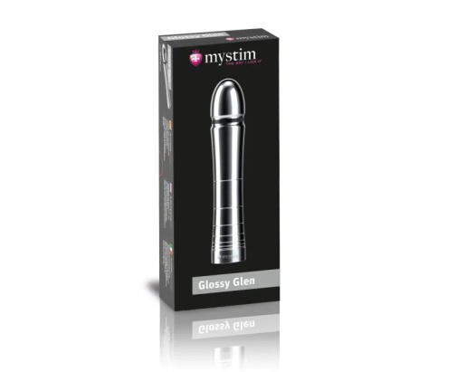Mystim - Glossy Glen 导电式手术钢仿真阴茎 - 银色 照片