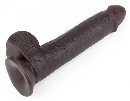 Lovetoy - 9'' Sliding Skin Dual Layer Dong - Brown photo
