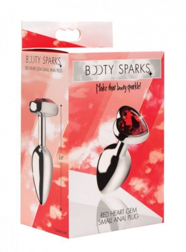 Booty Sparks - 心形寶石後庭塞細碼 - 紅色 照片