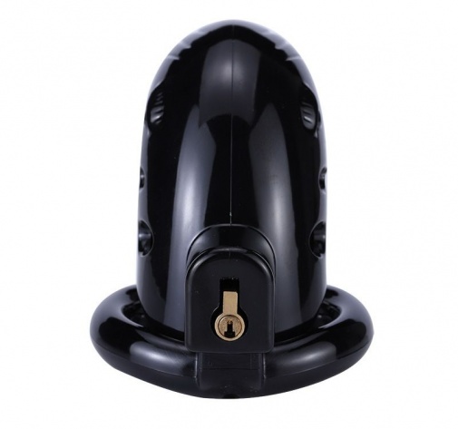 MT - Plastic Chastity Cage w Magic Lock - Black photo