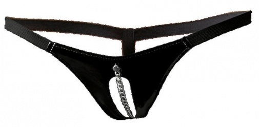 Black Level - Crotchless String w Chain - Black - L/XL photo
