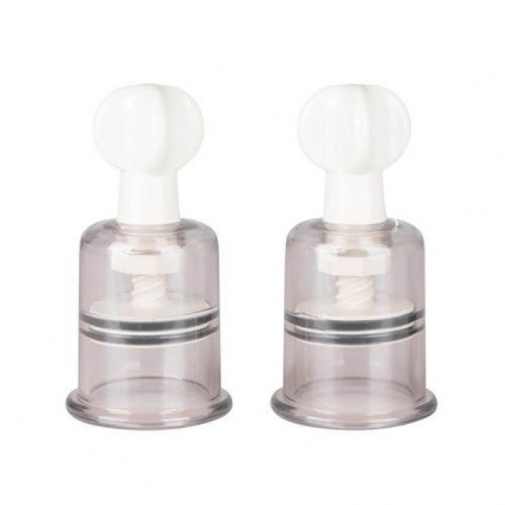 Easytoys - 阴蒂及乳头吸啜器2件套装 中码 - 白色 照片
