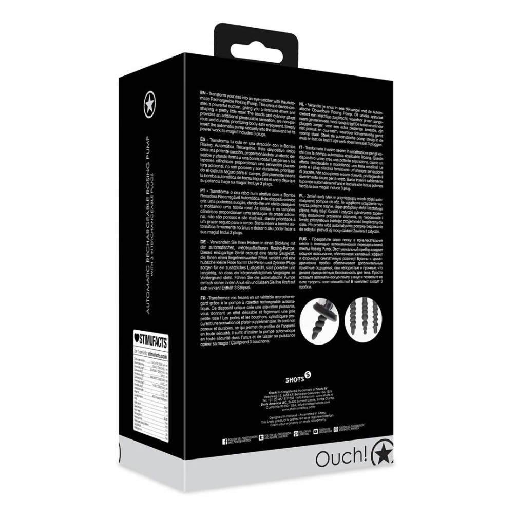 Transform your ass into an eye-catcher with the Automatic Re... Ouch - Auto Rosing Pump - Black photo-8