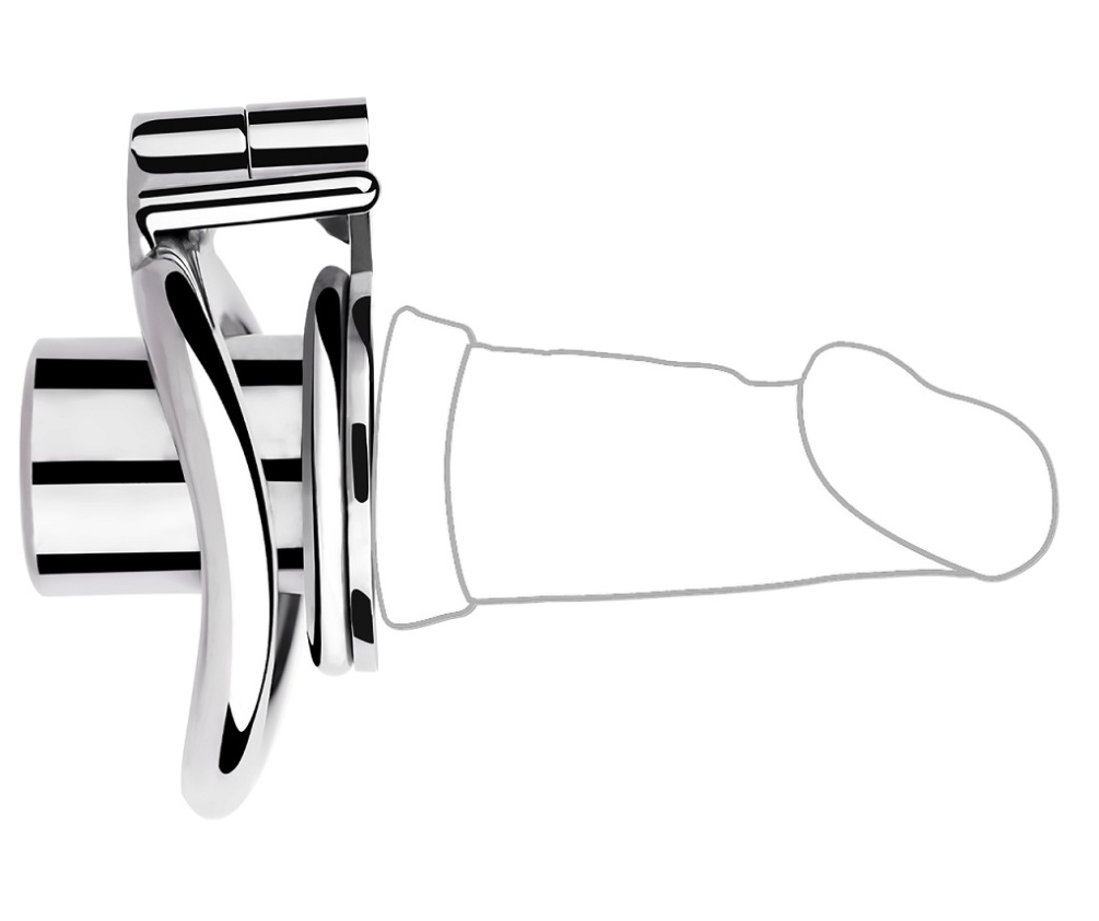 Material:
Ring: 304 Stainless steel
Dildo head: silicone
Ri... FAAK - Chastity Cage w Dick 409 L-size photo-5