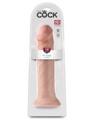 King Cock - 14" 吸盘仿真假阳具 - 肉色 照片