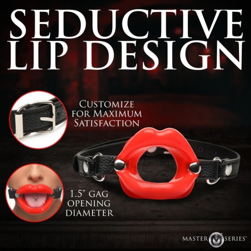 Master Series - Juicy Lips Open Mouth Gag - Red photo