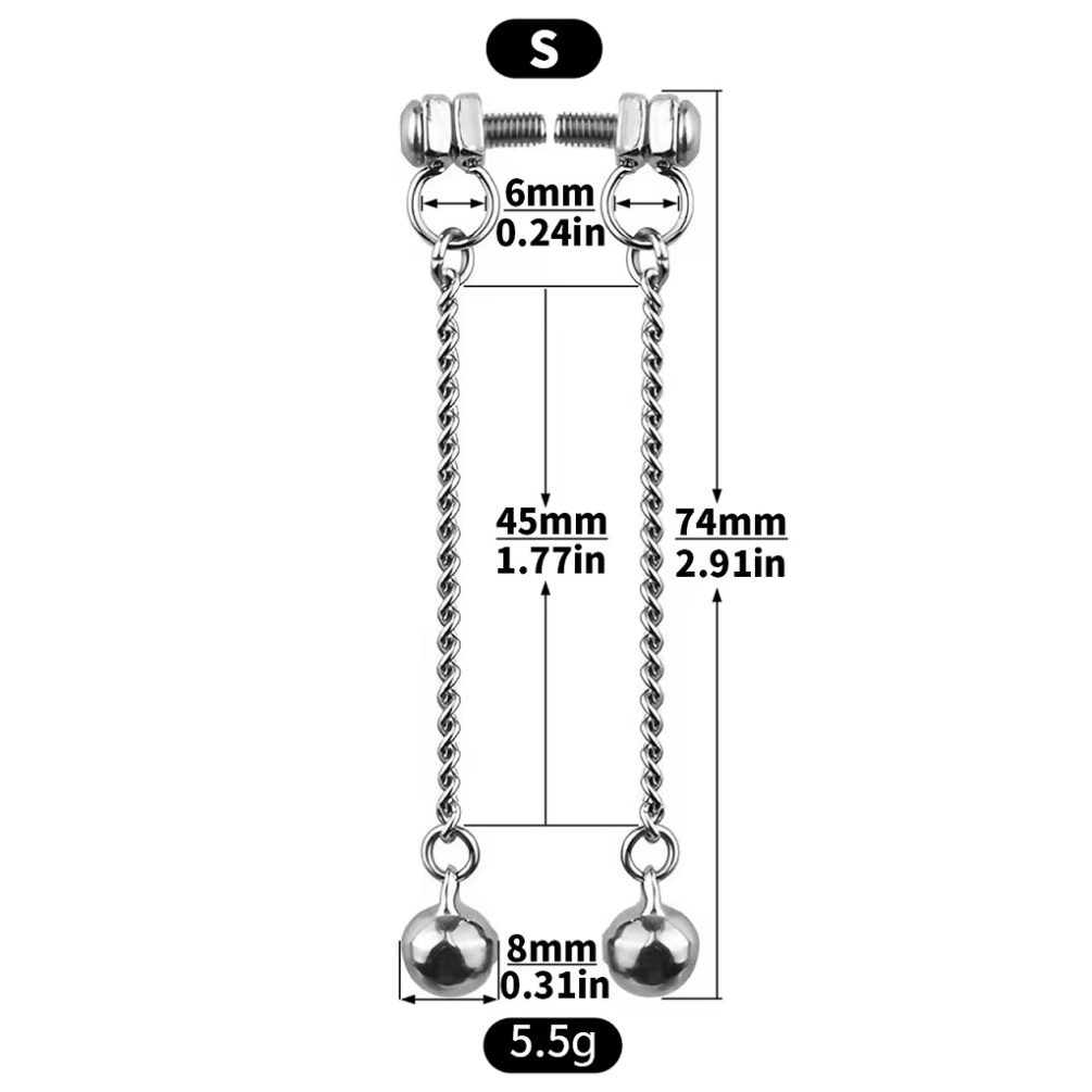 Material: 304 Stainless steel
Total length: 74mm  ... FAAK - Adjustable Metal Nipple Clamps S photo-7