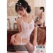 KR - Garter Bodystocking KRW-124 - White 照片-6