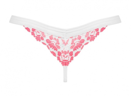 Obsessive - Bloomys Thong - White/Pink - L/XL photo
