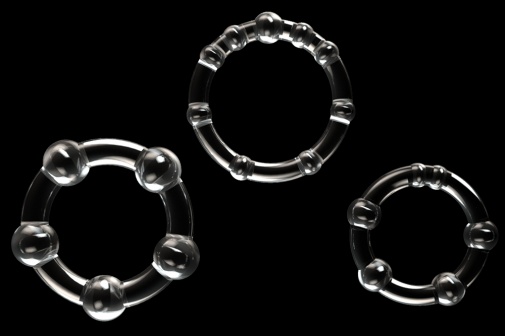 Lovetoy - Power Plus Triple Beaded Ring Set - Clear photo