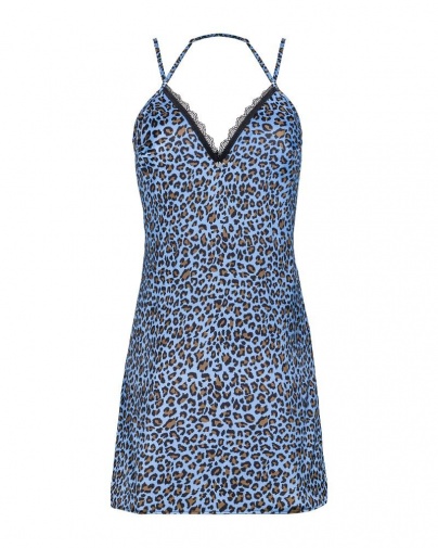 Obsessive - Nadines Chemise & Thong - Blue - L/XL photo