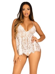 Leg Avenue - On My Mind Babydoll Set - White- L photo