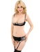 Ohyeah - Open Bra Set w Garter Panty - Black - M photo-5