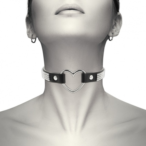 Coquette - Choker Heart Vegan Leather - Black photo