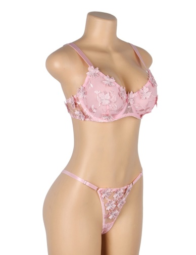 Ohyeah - Floral Bra Set - Pink - M photo