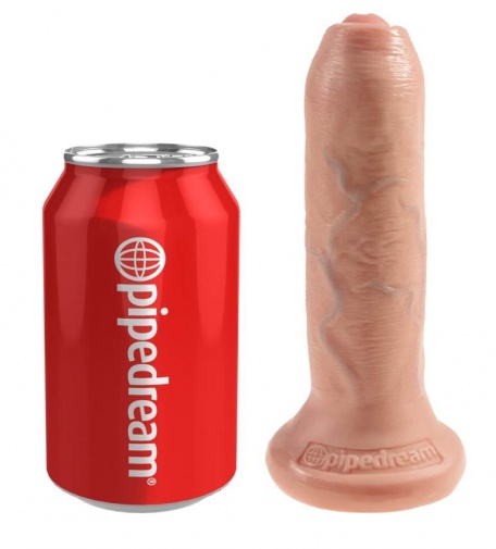 King Cock - 包皮型仿真假陽具 6″ - 肉色 照片