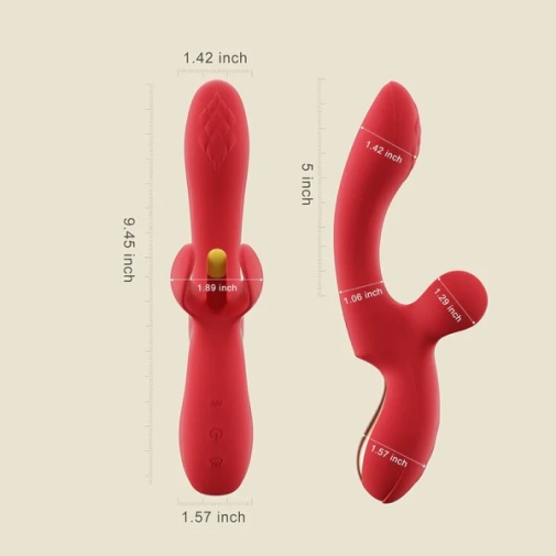 Honey Play Box - Fortexa App Flapping Dual Vibrator - Red  photo