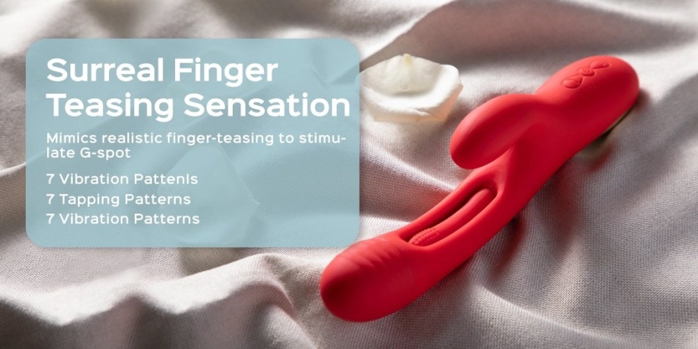 The main shaft of the rabbit vibrated has a hollow design, p... Honey Play Box - Bora Rabbit Tapping Vibrator - Red photo-7