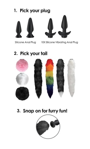 Tailz - Snap-On Anal Plug S - Black photo