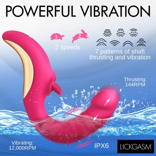 Lickgasm - Tease & Please 抽插舔舐 震動棒 - 粉紅色 照片