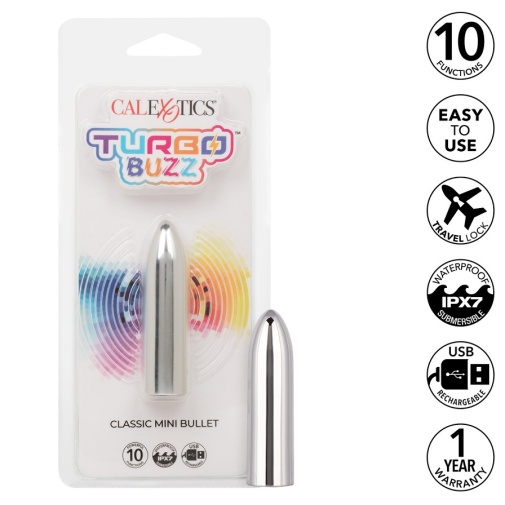 CEN - Turbo Buzz 经典迷你震动子弹 - 银色 照片