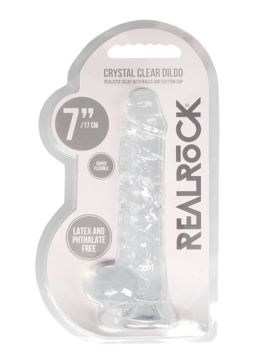 RealRock - 7" 仿真假阳具连阴囊 - 透明 照片