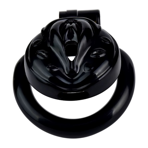 FAAK - 仿陰唇樹脂製男用貞操鎖 212 45mm - 黑色 照片