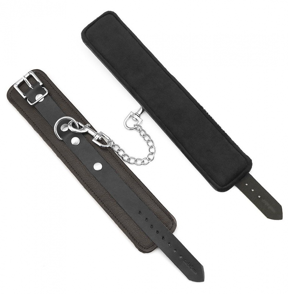 Enjoy captivating restrained play with this newbie-friendly ... Liebe Seele - Leather Handcuffs - Brown photo-3