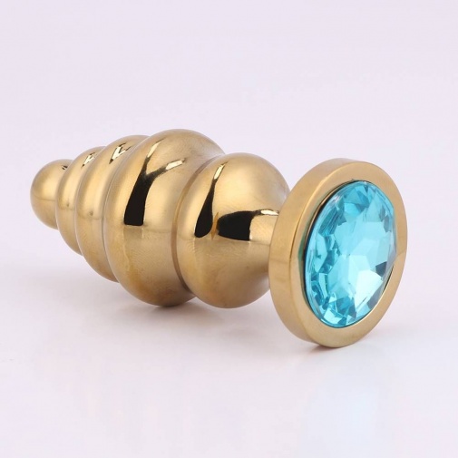 MT - 金属后庭塞 80x34.5mm - 金色/蓝色 照片
