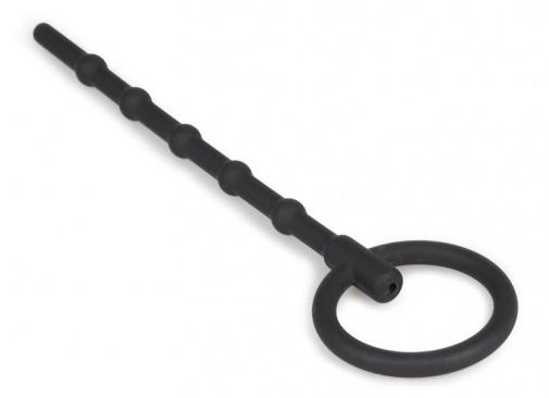 Sinner Gear - Long Hollow Silicone Penis Plug - Black photo