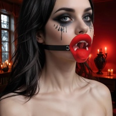 Master Series - Vampire Vibro Mouth Gag - Red 照片