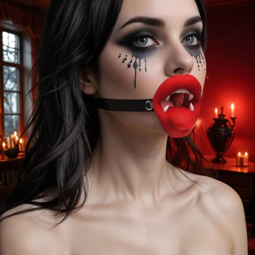 Master Series - Vampire Vibro Mouth Gag - Red 照片