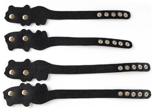 MT - Cat Leather Handcuffs - Black photo