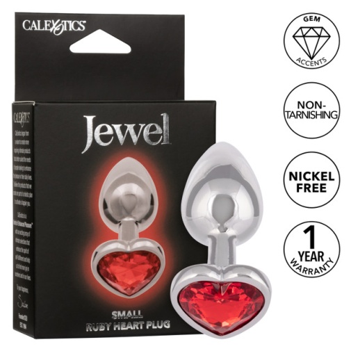 CEN - Jewel Ruby Heart Anal Plug S - Red photo