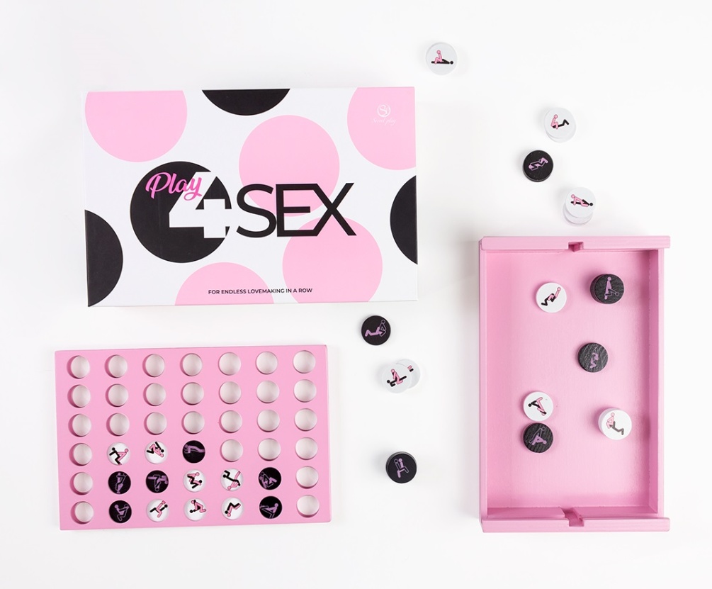 Line up 4 chips of the same colour in a row before your part... Secret Play - Play4sex Wooden Game photo-5