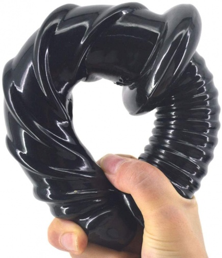 FAAK - Spiral Anal Dildo w Handle - Black photo