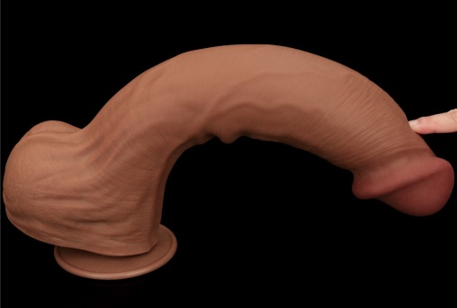 Lovetoy - 14" Sliding Skin Dildo - Brown 照片