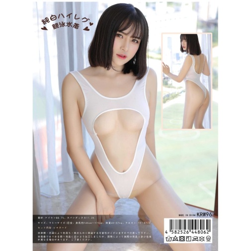 KR - 開胸連身泳裝 KRW-096 - 白色 照片