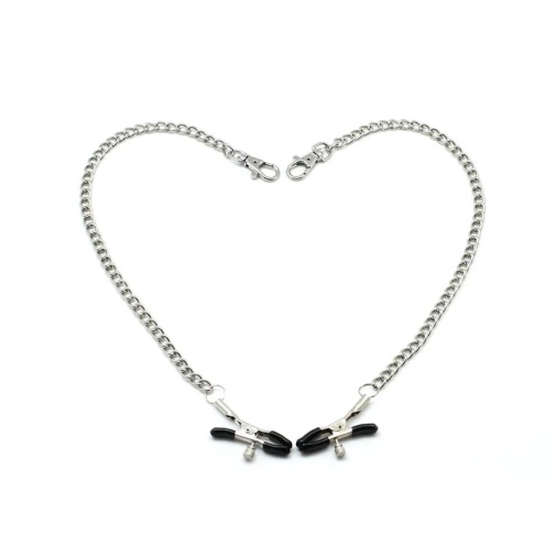 Liebe Seele - Bull Nose Nipple Clamps w Chain - Silver photo