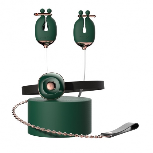 Qingnan - Vibro Nipple Clamps Set #2 - Green photo
